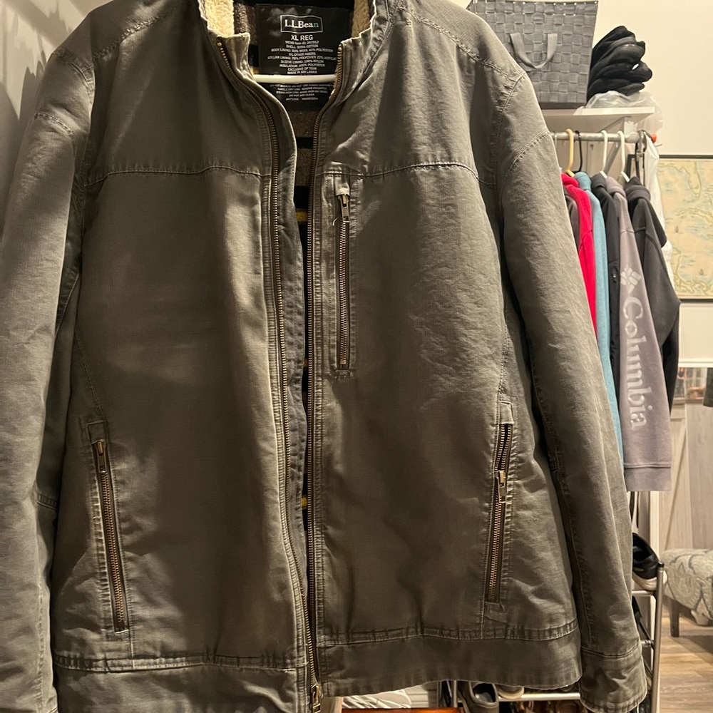 L.L. Bean Men's Grey Bomber Style Jacket XL